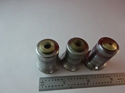 LOT 3 EA AO SPENCER OBJECTIVES 100X + BL 20X OPTICS MICROSCOPE AS IS &2-A-26