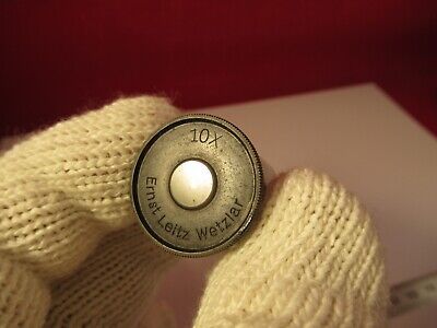 ANTIQUE ERNST LEITZ GERMANY EYEPIECE10X OPTICS MICROSCOPE PART AS PIC &8-B-58