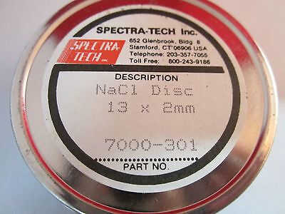 MICROSCOPE PART SPECTRA TECH NaCl DISC INFRARED WINDOW BIN#5M