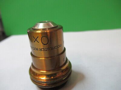 ANTIQUE BAUSCH LOMB BRASS 10X OBJECTIVE MICROSCOPE PART AS PICTURED &Z1-A-27