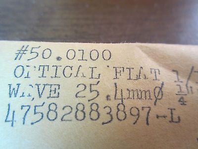 OPTICAL FLAT LASER OPTICS [chipped on edge, but usable] BIN#5M-23