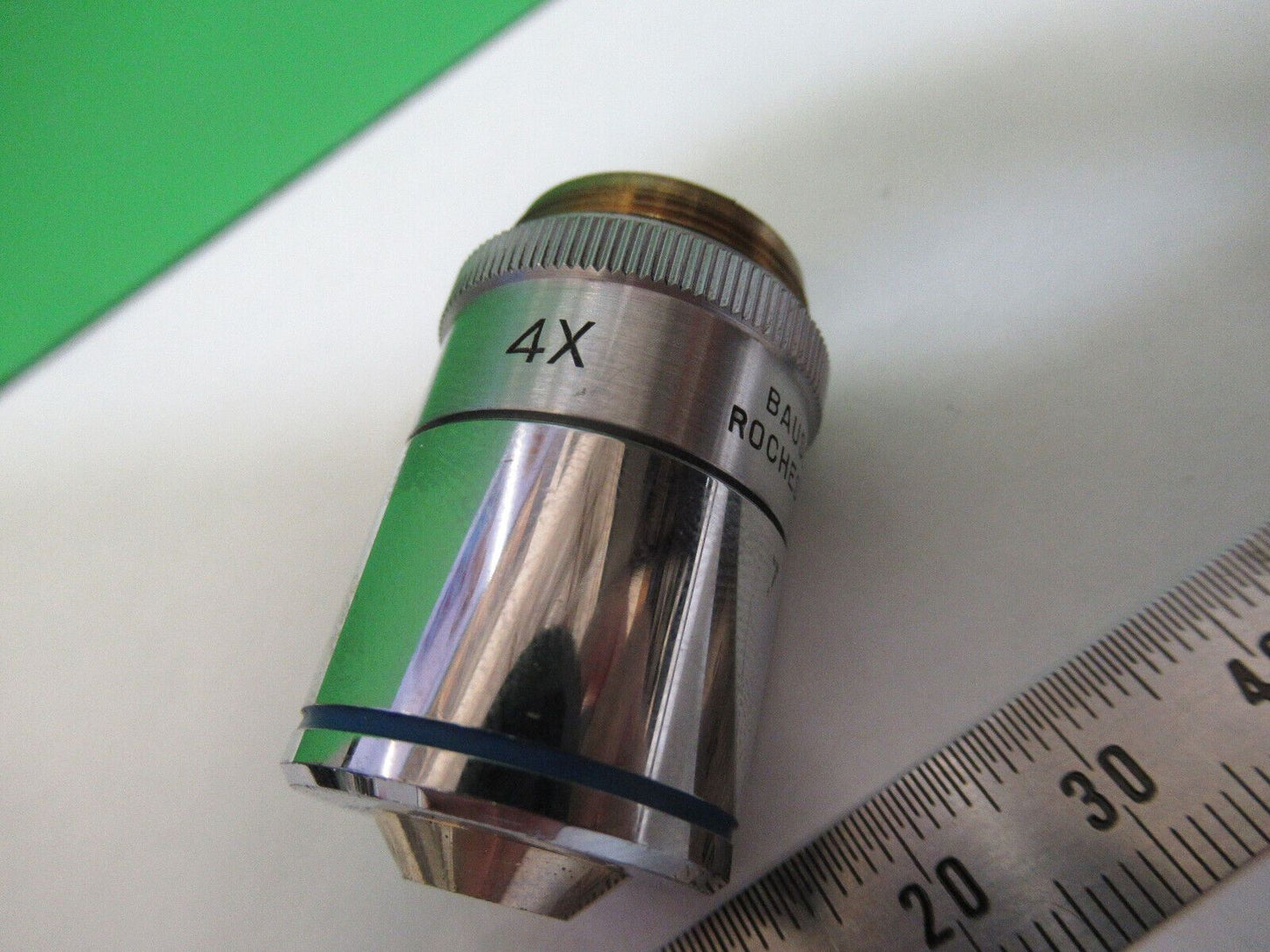 INDUSTRIAL BAUSCH LOMB OBJECTIVE 4X LENS MICROSCOPE PART AS PICTURED &Q4-A-63