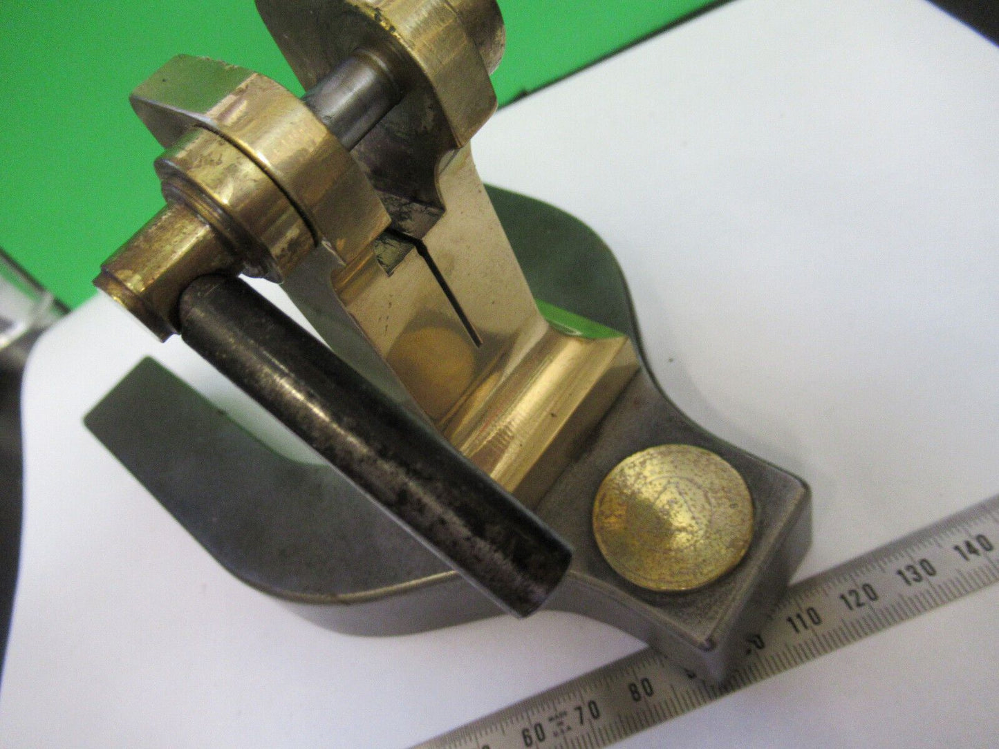 BAUSCH LOMB ANTIQUE BRASS FRAME SUPPORT MICROSCOPE PART AS PICTURED #W5-B-10