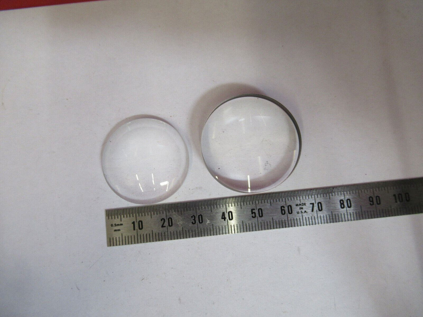 MEIJI JAPAN  LOT LENSES for CONDENSER MICROSCOPE PART AS PICTURED H9-B-33