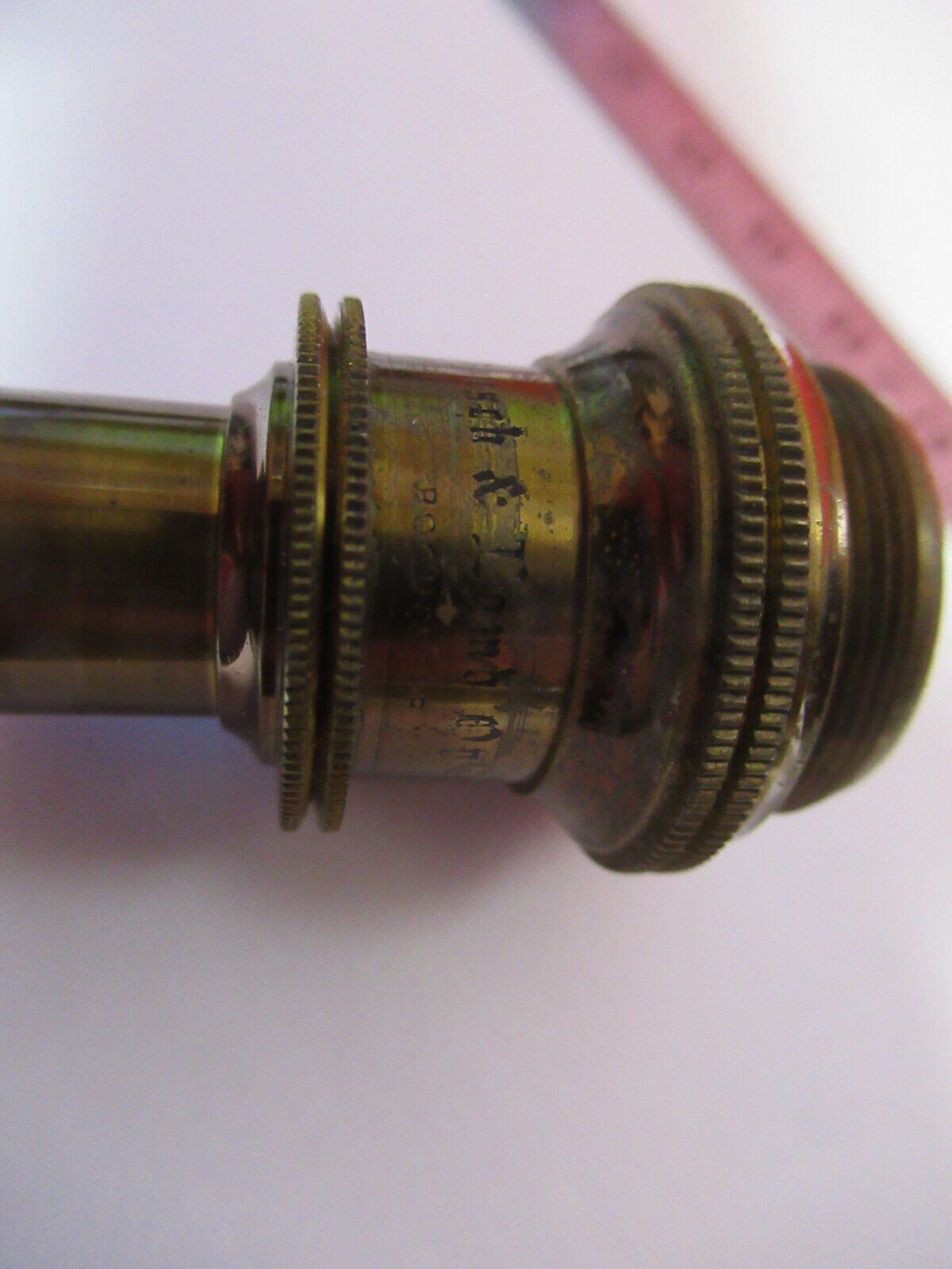 ANTIQUE BRASS OBJECTIVE BAUSCH LOMB 1/6  MICROSCOPE OPTICS AS PICTURED Q2-43