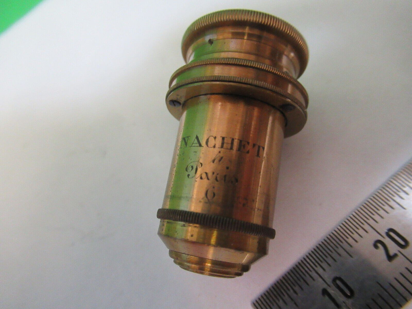 RARE ANTIQUE BRASS NACHET PARIS OBJECTIVE MICROSCOPE PART AS PICTURED &P2-B-67