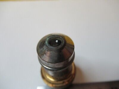 ANTIQUE OBJECTIVE BRASS LEITZ 3 OPTICS MICROSCOPE PART AS PICTURED &14-C-25