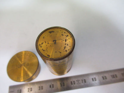 ANTIQUE BRASS REICHERT CANISTER OBJECTIVE MICROSCOPE PART AS PICTURED &P2-B-96