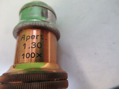 ANTIQUE ERNST LEITZ 100X 1/12 OBJECTIVE MICROSCOPE PART AS PICTURED Z1-A-55