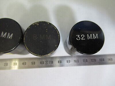 LOT 4 EA EMPTY BRASS SPENCER OBJECTIVE CANS MICROSCOPE AS PICTURED &Q9-A-12