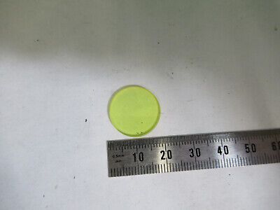 BAUSCH LOMB GLASS YELLOW FILTER OPTICS MICROSCOPE PART AS PICTURED &3-C-33