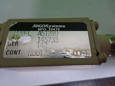 ARGO SYSTEMS AS1210 ATTENUATOR RF MICROWAVE FREQUENCY OPTICS #Y1-12