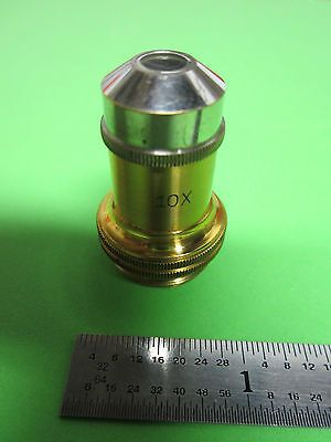 MICROSCOPE OPTICS VINTAGE E. LEITZ WETZLAR GERMANY 10X #3 OBJECTIVE BIN#4T