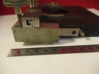 ANTIQUE ERNST LEITZ GERMANY BRASS TABLE STAGE MICROSCOPE PART OPTICS &9-A-82