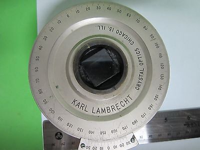 OPTICAL KARL LAMBRECHT POLARIZER PRISM ROTABLE [spotted] AS IS OPTICS BIN#65-04