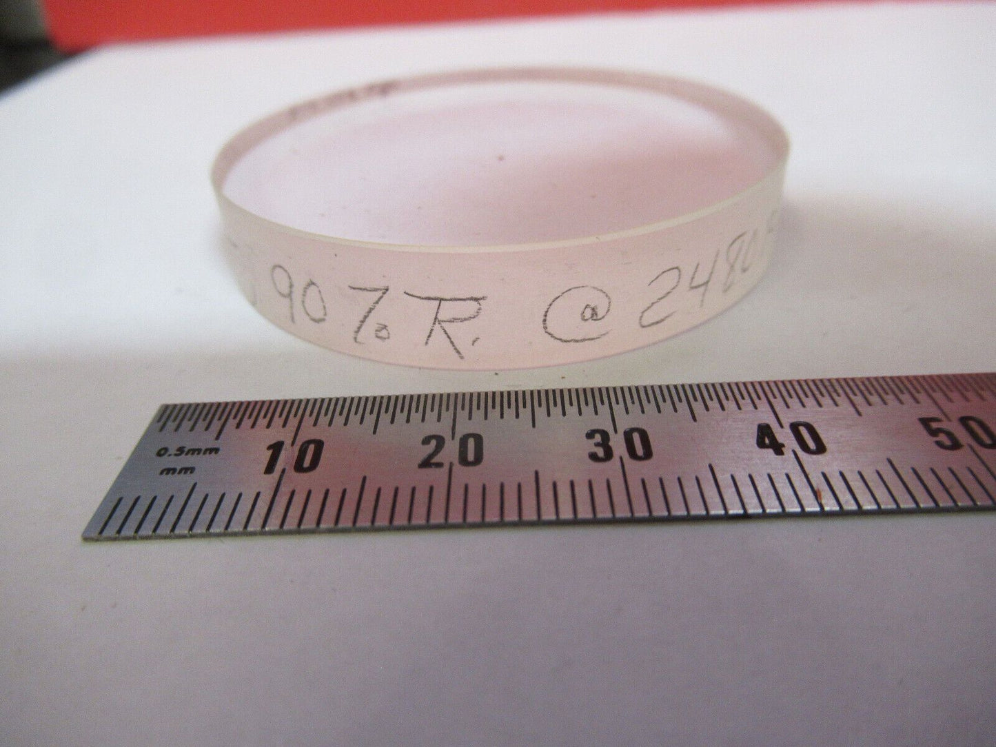 OPTICAL FLAT COATED UV LENS 248 nm ULTRAVIOLET LASER OPTICS AS PICTURED S6-A-68