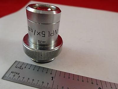 MICROSCOPE PART OBJECTIVE LEITZ NPL 5X OPTICS AS IS BIN#K8-B-05