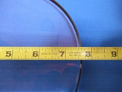 HUGE OPTICAL GLASS LENS 7.5" DIAMETER 6" FL MIL SPEC OPTICS BI CONVEX &FT-3-43