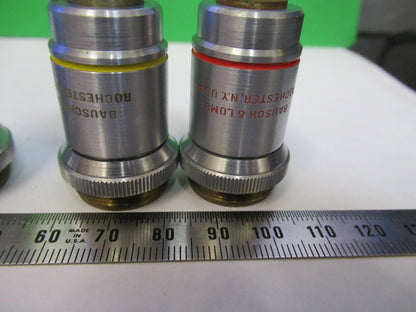 LOT 4 EA MICROSCOPE OBJECTIVE LENSES BAUSCH LOMB 3.5 10X 43X 97X OPTICS #P8-B-08