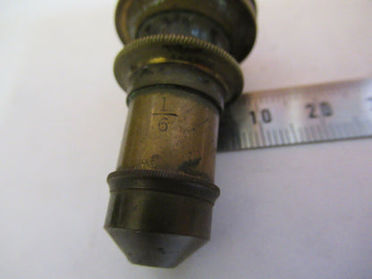 ANTIQUE BRASS J. GRUNOW OBJECTIVE LENS MICROSCOPE PART AS PICTURED #P2-A-03