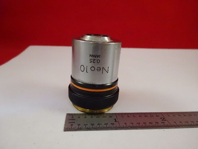 MICROSCOPE PART OLYMPUS JAPAN OBJECTIVE NEO 10X OPTICS  AS IS #M6-A-53