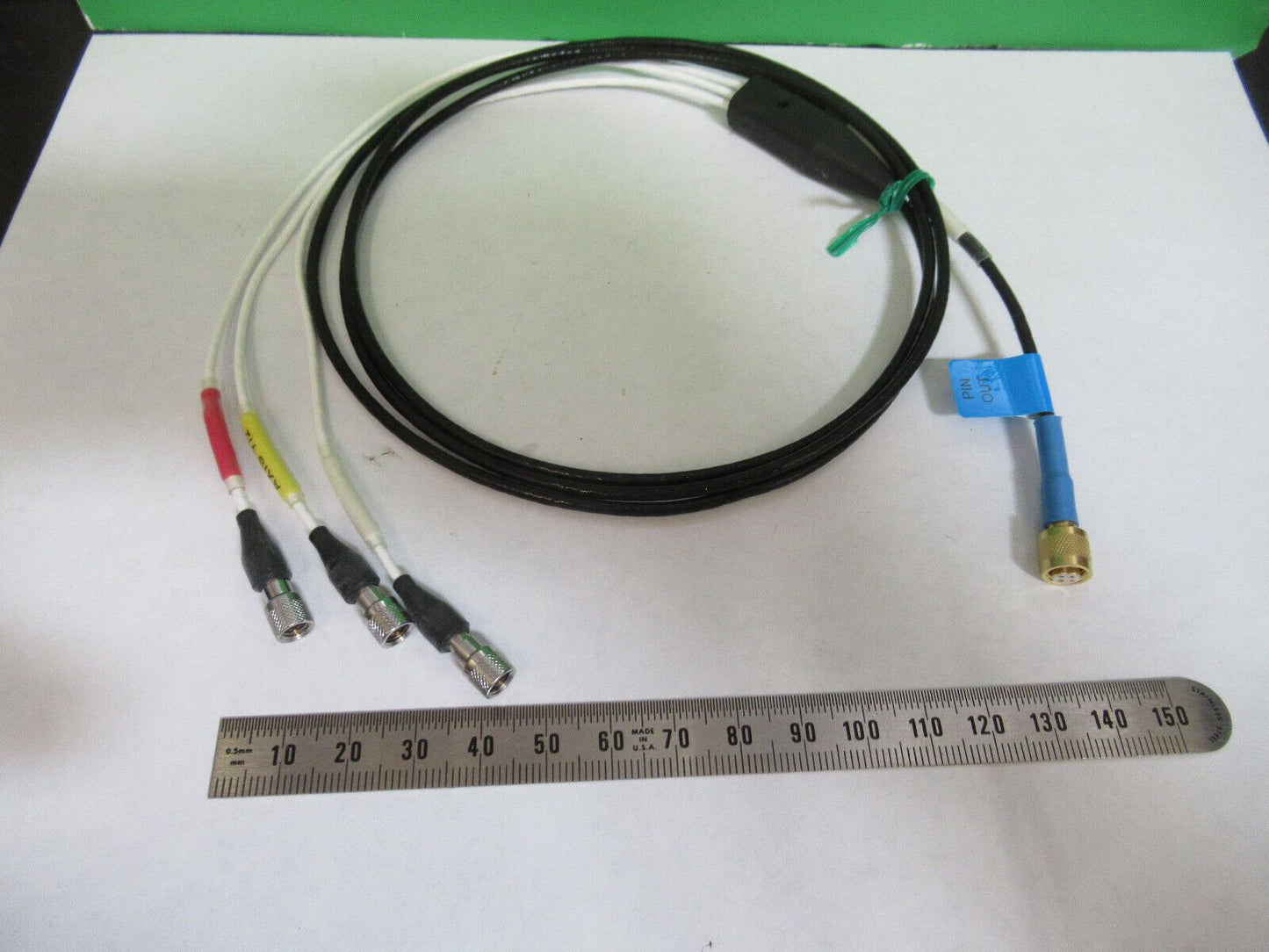 4 FEET TRIAXIAL CABLE  1/4-28 jto 10-32 for PIEZO ACCELEROMETER PICTURED H7-B-84