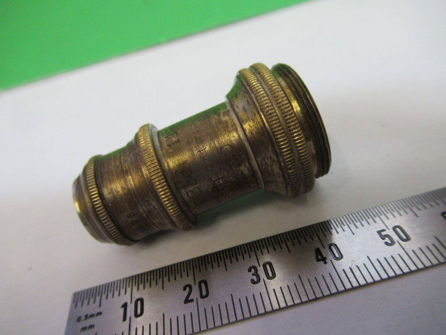 ANTIQUE BRASS ERNST LEITZ OBJECTIVE MICROSCOPE PART AS PICTURED &H9-A-41