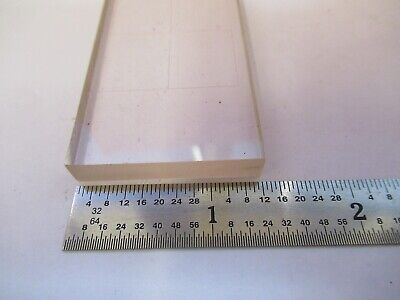 GLASS BLOCK WITH GRID PATTERN OPTICS MICROSCOPE PART AS PICTURED &Q1-A-60