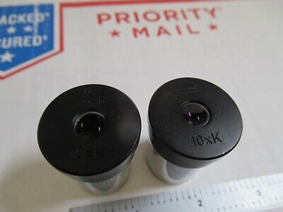 WILD SWISS PAIR 10xK EYEPIECE OCULAR MICROSCOPE PART OPTICS AS PIC &12-A-111