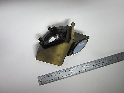 OPTICAL MICROSCOPE LEITZ BRASS MOUNTED BEAM SPLITTER OPTICS AS IS BIN#J4-13