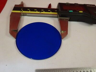 MICROSCOPE PART BLUE GLASS LARGE ROUND FILTER OPTICS AS IS #M6-A-63