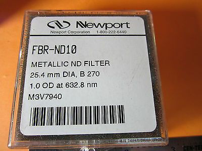 OPTICAL NEWPORT METALLIC FILTER 1" DIA fbr B270 1.0 @633 nm LASER OPTICS sku#D7