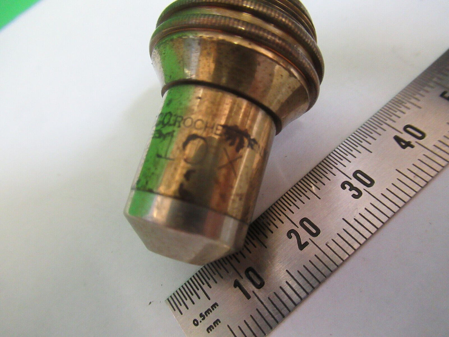 ANTIQUE BRASS BAUSCH LOMB  OBJECTIVE 10X MICROSCOPE PART AS PICTURED Z5-A-43