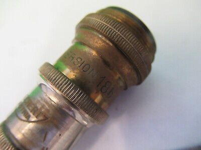 ANTIQUE BRASS REICHERT AUSTRIA OBJECTIVE MICROSCOPE PART AS PICTURED &Q9-A-19