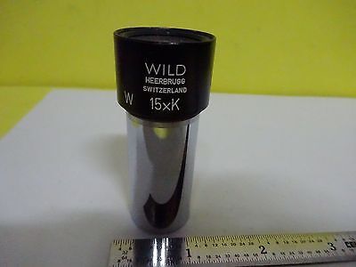 MICROSCOPE PART WILD HEERBRUGG SWISS EYEPIECE 15xK OPTICS AS IS BIN#W9-31