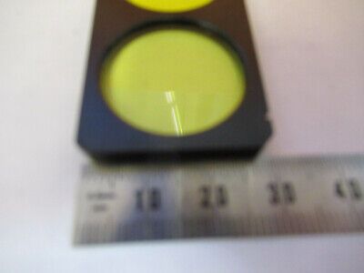 LEITZ WETZLAR SLIDE YELLOW FILTER OPTICS MICROSCOPE PART AS PICTURED #F9-A-48