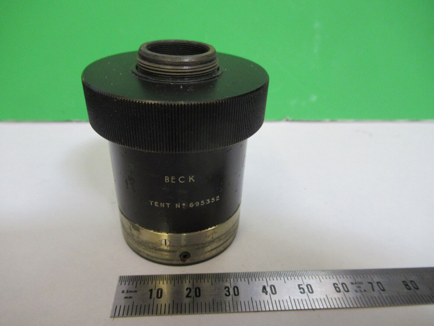 BECK ENGLAND REFLECTIVE OBJECTIVE OPTICS MICROSCOPE PART AS PICTURED Q7-A-33