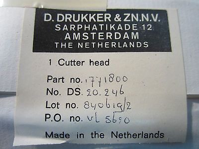 OPTICAL SMALL DIAMOND TOOL DRUKKER ZN AMSTERDAM CUTTER HEAD 771800 OPTICS BIN#22