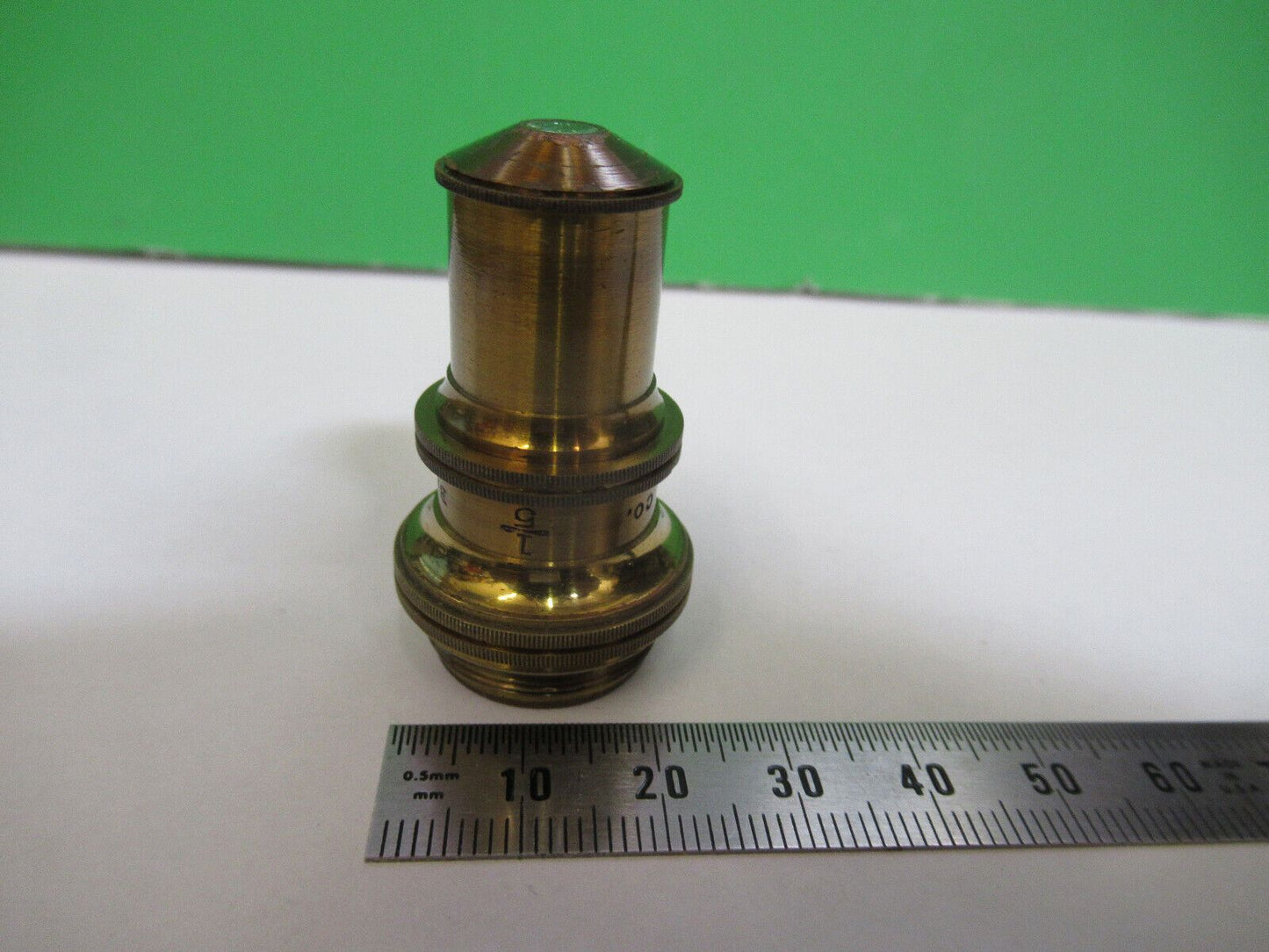 ANTIQUE BRASS BAUSCH LOMB 1/5 LENS OBJECTIVE MICROSCOPE AS PICTURED #H3-A-16