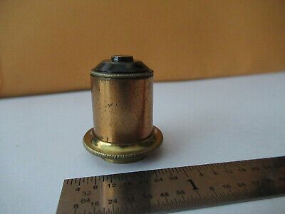 ANTIQUE BRASS ENGLAND OBJECTIVE LENS OPTICS MICROSCOPE PART AS PICTURED #F3-A-14