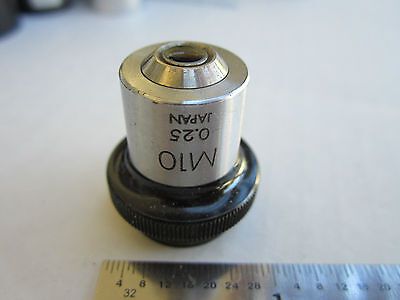 OPTICAL MICROSCOPE PART OBJECTIVE OLYMPUS M10 JAPAN AS IS OPTICS DWR#02