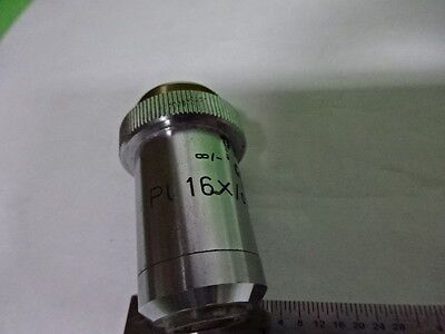 MICROSCOPE PART OBJECTIVE LEITZ WEZLAR GERMANY PL 16X INFINI OPTICS AS IS #AE-14