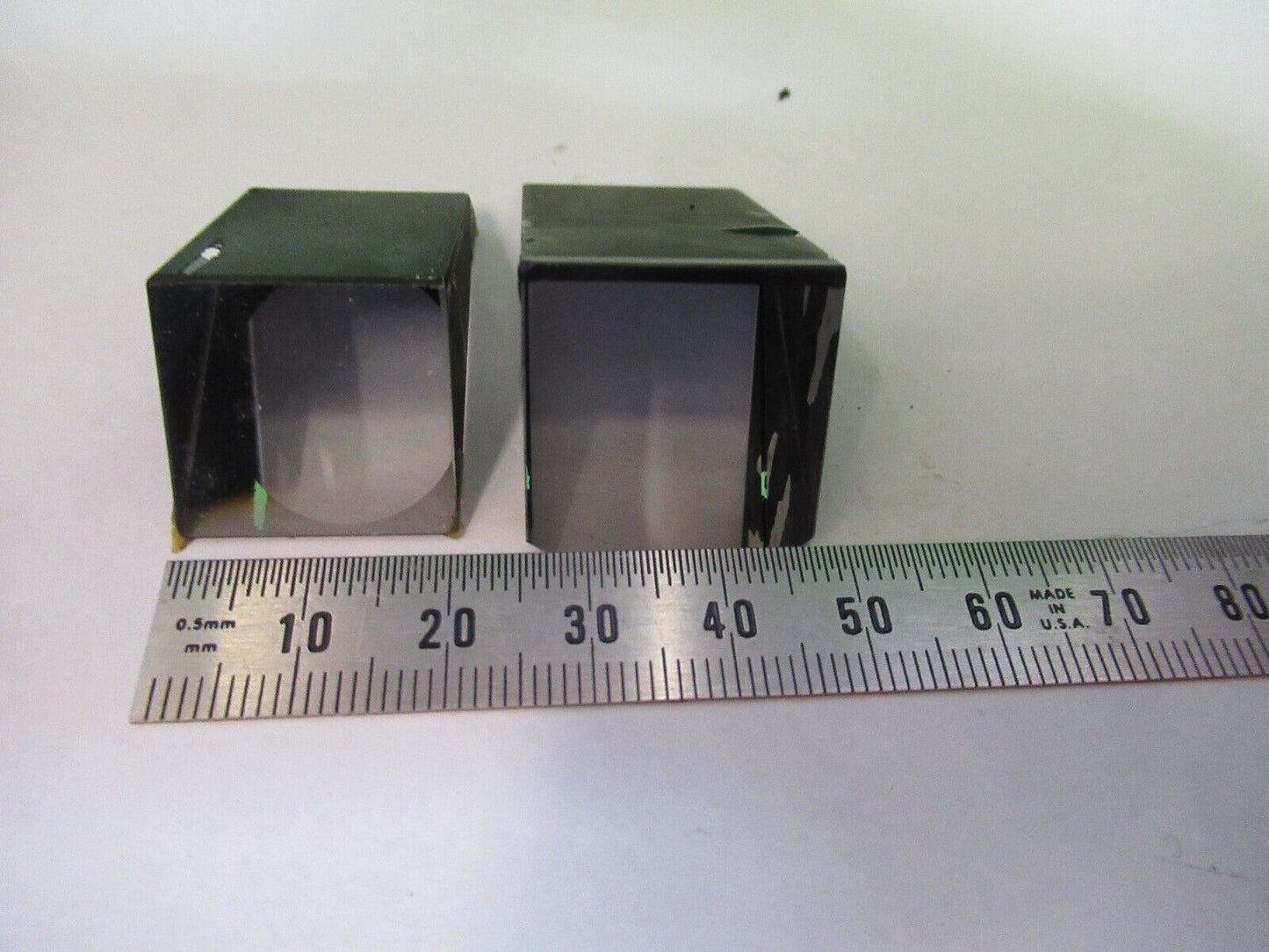 LOT 2 EA GLASS PRISM ZEISS needs coating MICROSCOPE PART AS PICTURED #R7-B-66