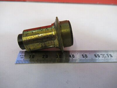 ANTIQUE BRASS LENS OPTICS OBJECTIVE MICROSCOPE PART LONDON AS PICTURED &87-FT-40