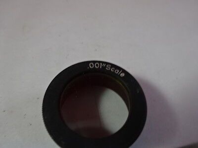 LENS 001" SCALE RETICLE EYEPIECE OCULAR BRASS MOUNT MICROSCOPE PART OPTICS 95-17