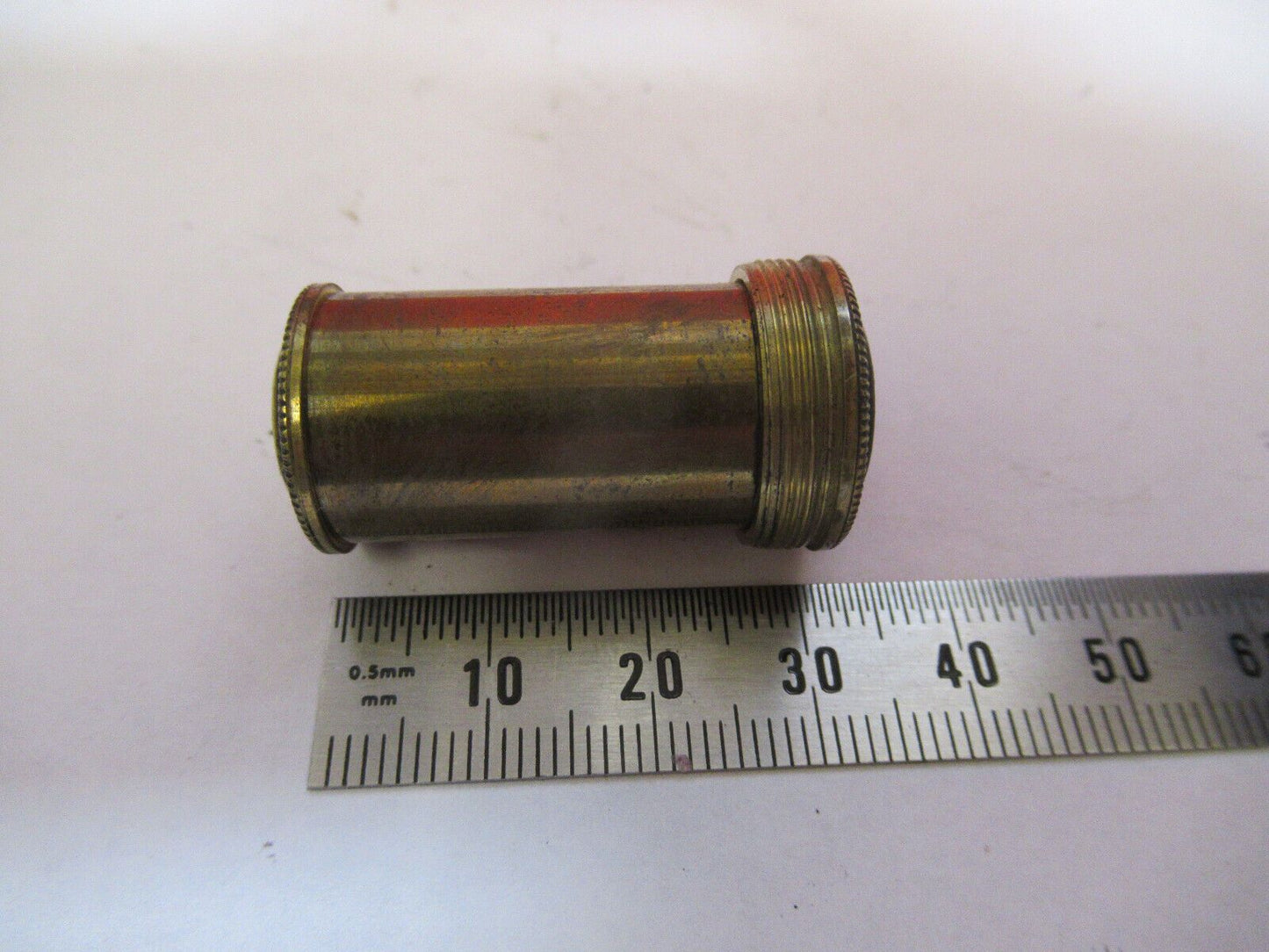 ANTIQUE BRASS EYEPIECE OCULAR LENS RARE MICROSCOPE PART AS PICTURED &S9-A-78