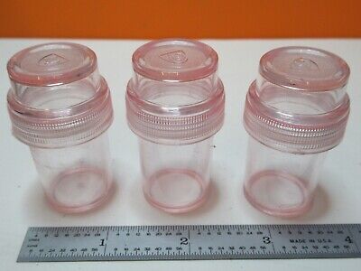 LOT 3 EA PLASTIC AO EMPTY CANS AMERICAN OPTICS MICROSCOPE AS PICTURED &FT-5-14