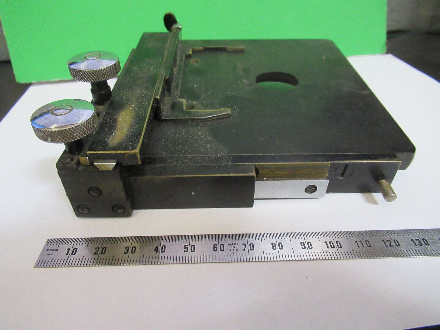 ANTIQUE SPENCER XY STAGE TABLE MICROSCOPE PART OPTICS OLD AS PICTURED #H3-A-105