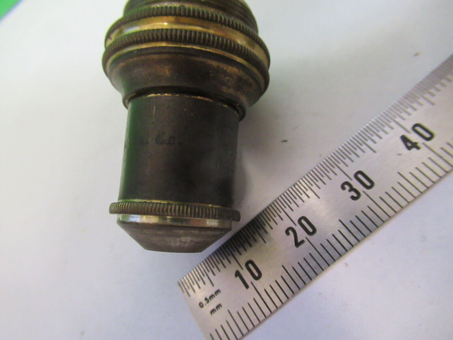 ANTIQUE BAUSCH LOMB BRASS OBJECTIVE 16mm MICROSCOPE PART AS PICTURED #R9-B-18