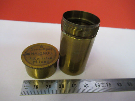 KORISTKA MILAN ITALY ANTIQUE BRASS EMPTY CAN MICROSCOPE PART AS PICTURED H9-B-10